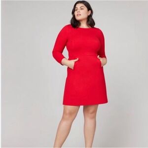 Spanx NWT The Perfect Shift in‎ True Red Ponte 3/4 Sleeve Dress Business  XL